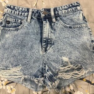 KanCan Blue Distressed Jean Shorts